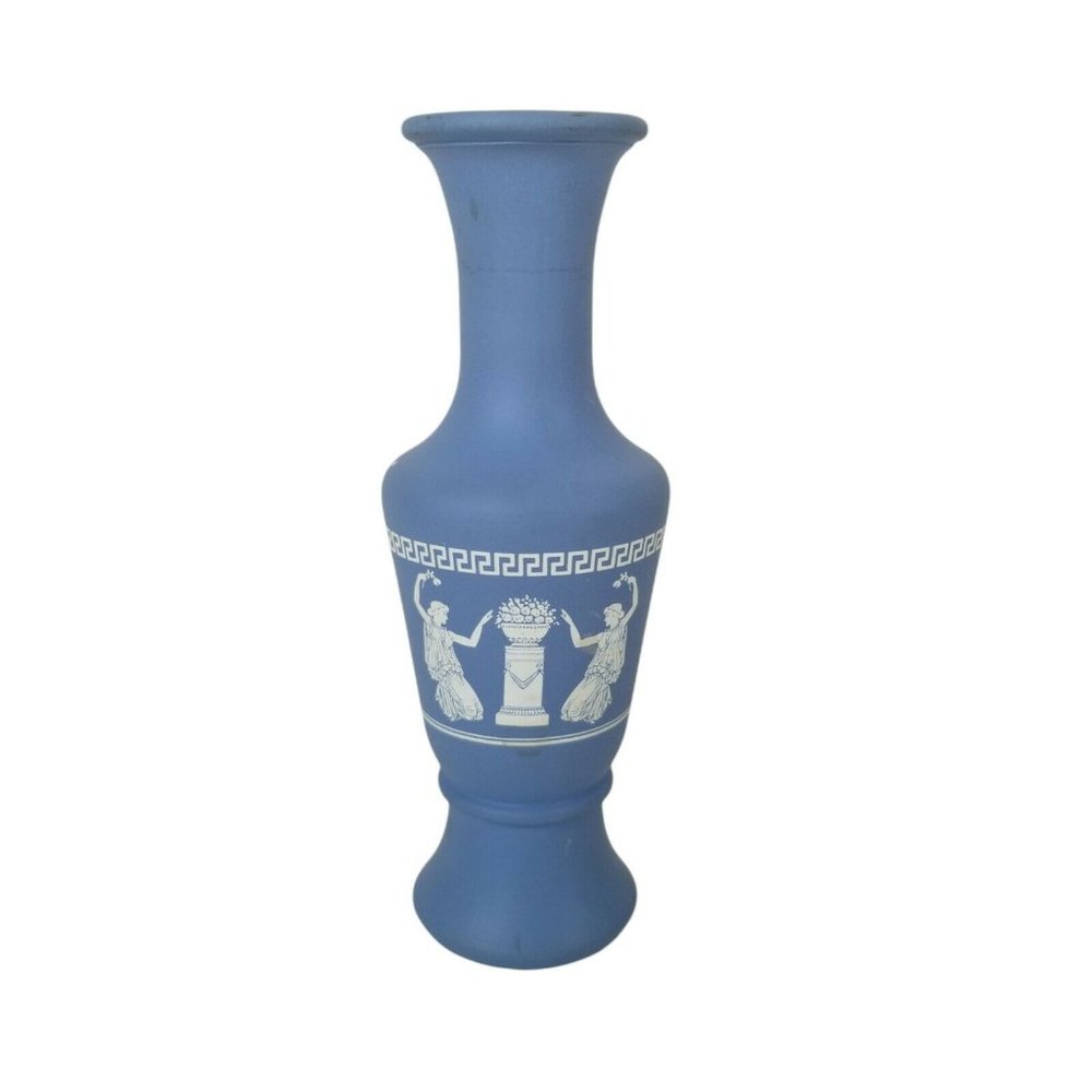 VTG Avon Avonshire Blue Bird of Paradise Empty Bottle Vase Container Wedgwood